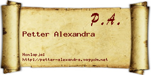 Petter Alexandra névjegykártya